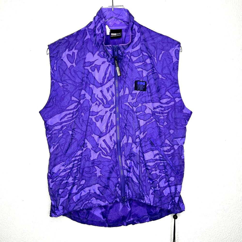 Vintage Women in Sport Reflective Full Zip Windbreaker Vest Jacket Purple Large
